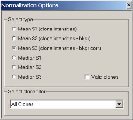 Normalization option window