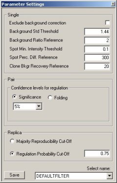 Parameter setting window