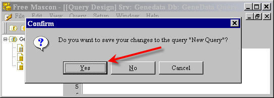 Save changes to the new query