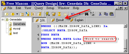 Free Mascon parametric query