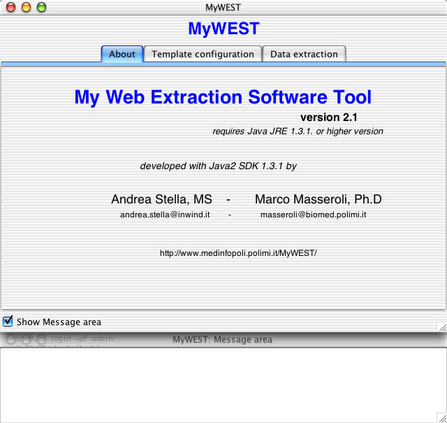 MyWEST on Macintosh OS X 10.3 Panther