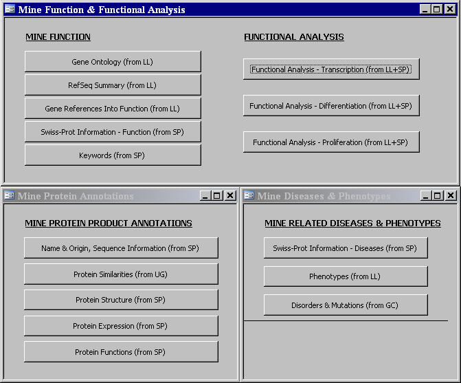 MS-Access graphic interface for specific queries